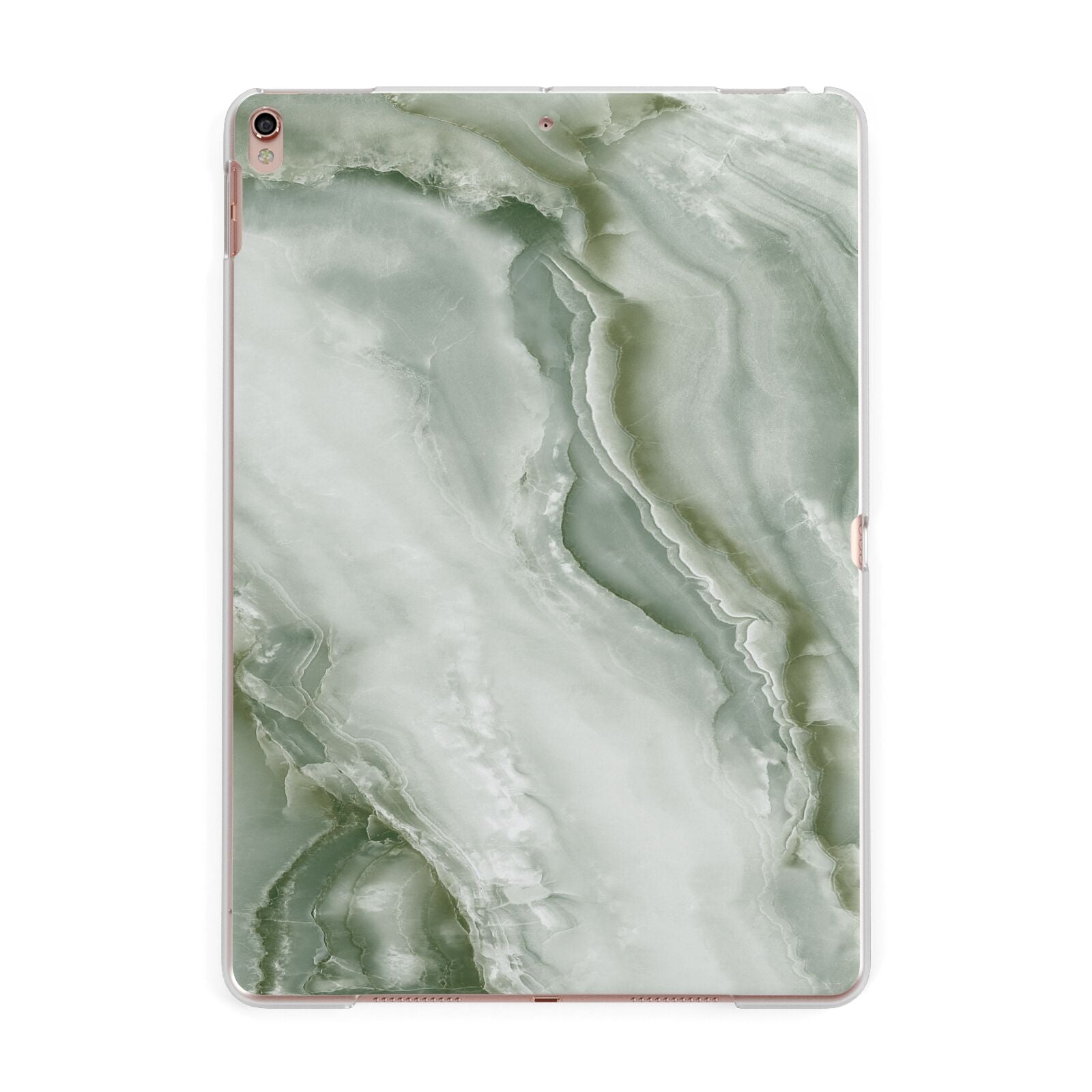 Pistachio Green Marble Apple iPad Rose Gold Case