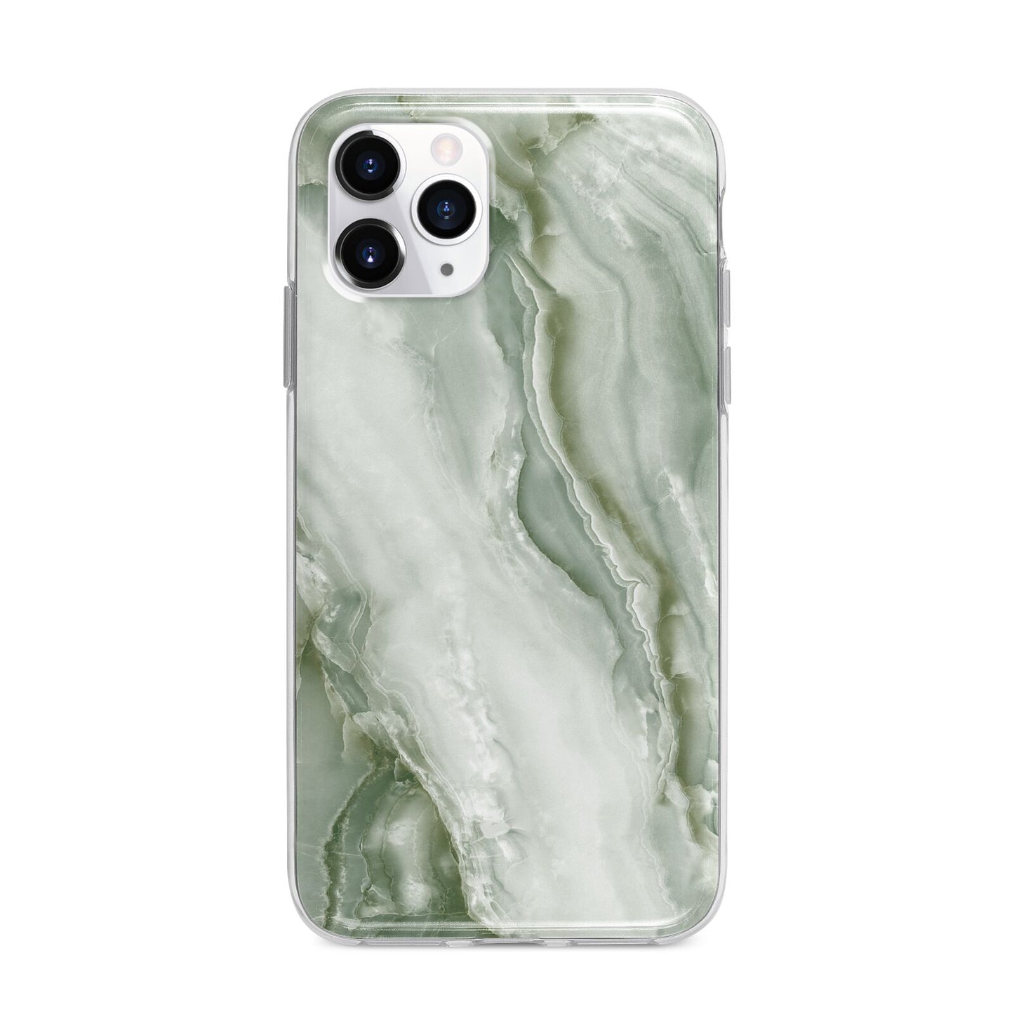 Pistachio Green Marble Apple iPhone 11 Pro Max in Silver with Bumper Case