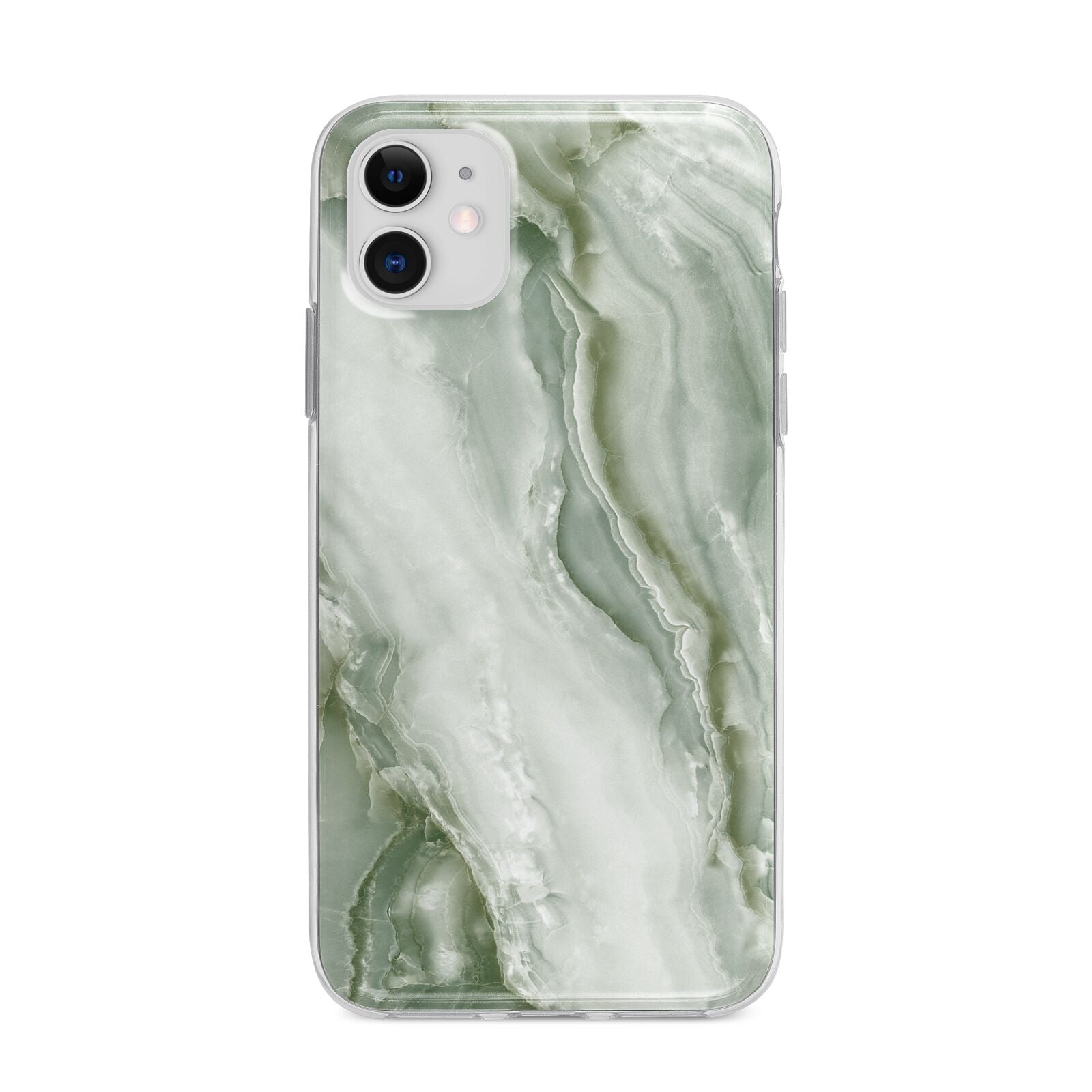 Pistachio Green Marble Apple iPhone 11 in White with Bumper Case