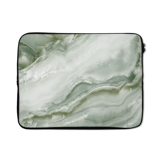 Pistachio Green Marble Laptop Bag with Zip