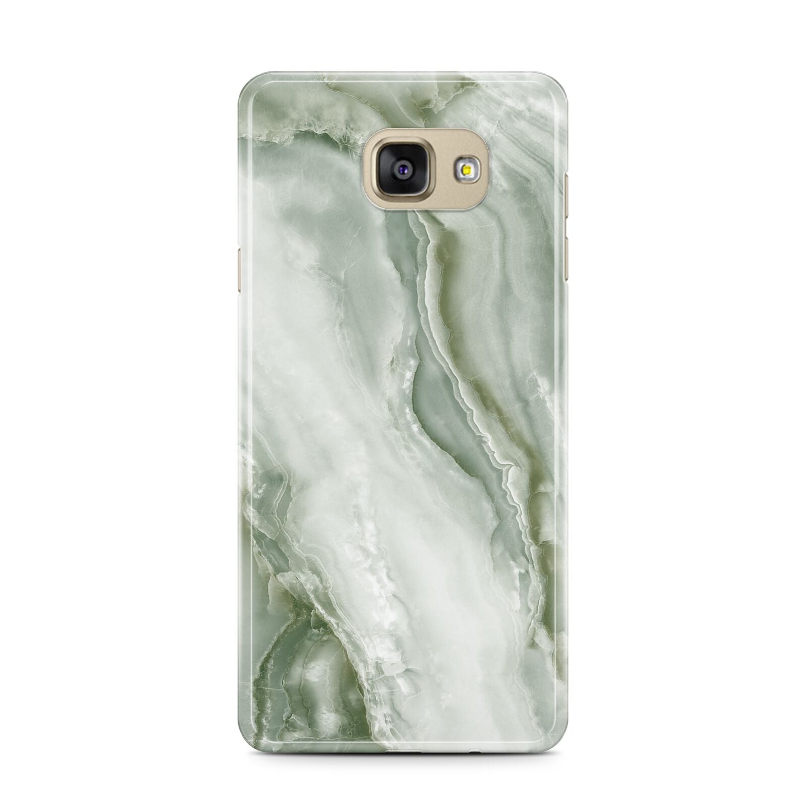 Pistachio Green Marble Samsung Galaxy A7 2016 Case on gold phone