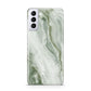Pistachio Green Marble Samsung S21 Plus Case