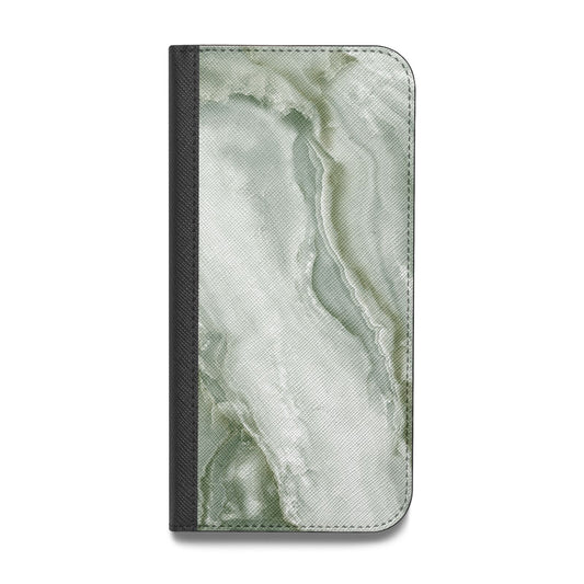 Pistachio Green Marble Vegan Leather Flip Samsung Case