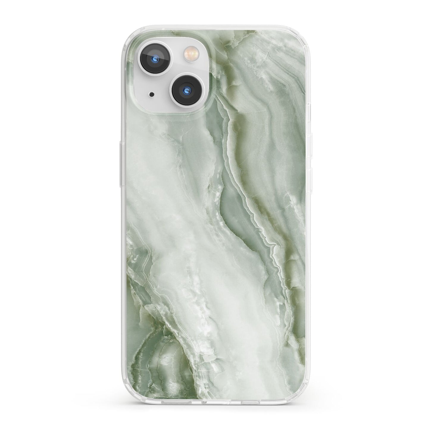 Pistachio Green Marble iPhone 13 Clear Bumper Case