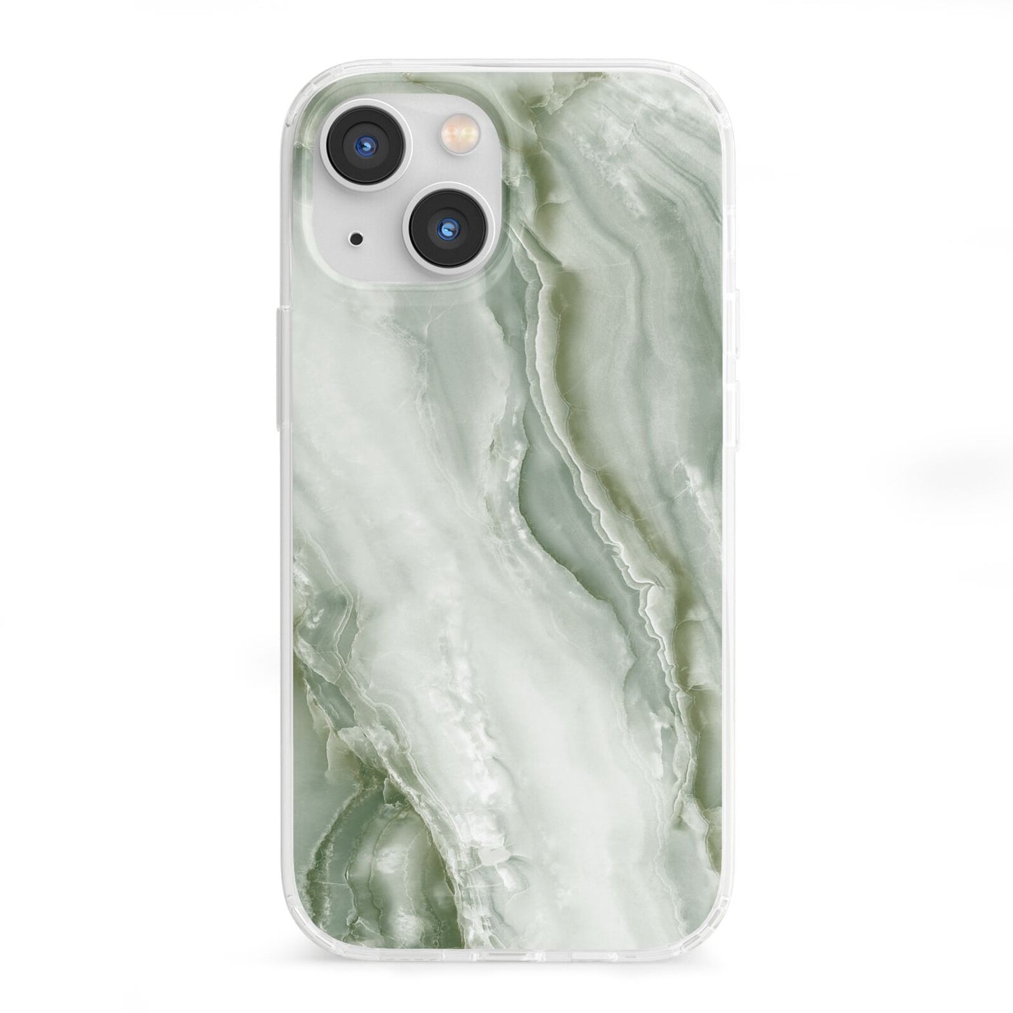 Pistachio Green Marble iPhone 13 Mini Clear Bumper Case