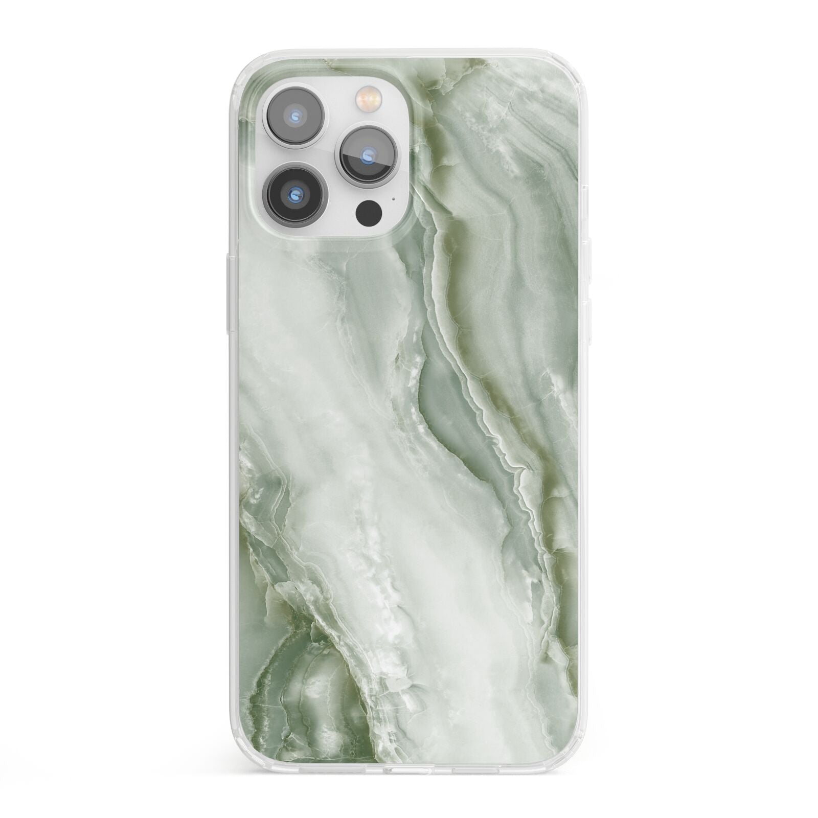 Pistachio Green Marble iPhone 13 Pro Max Clear Bumper Case