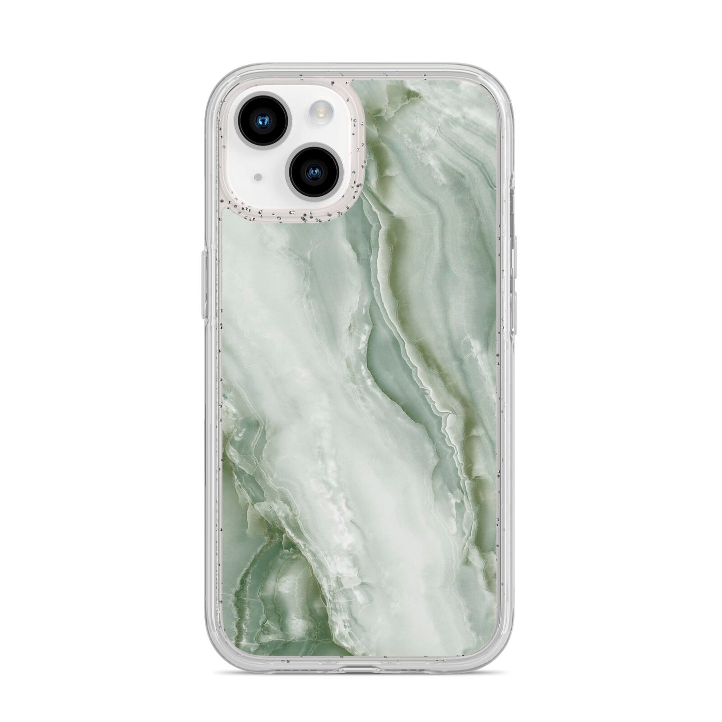Pistachio Green Marble iPhone 14 Glitter Tough Case Starlight