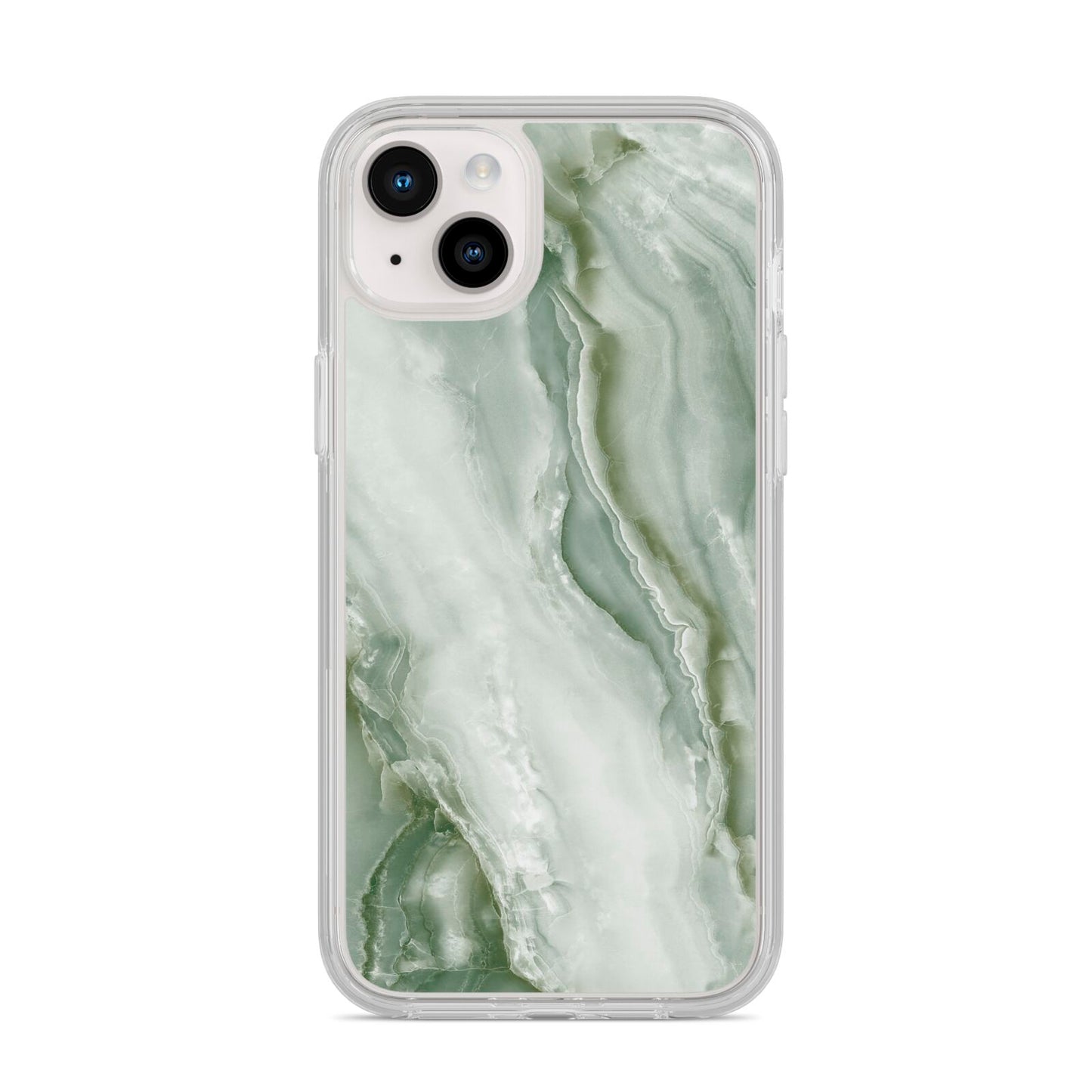 Pistachio Green Marble iPhone 14 Plus Clear Tough Case Starlight