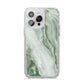 Pistachio Green Marble iPhone 14 Pro Max Glitter Tough Case Silver