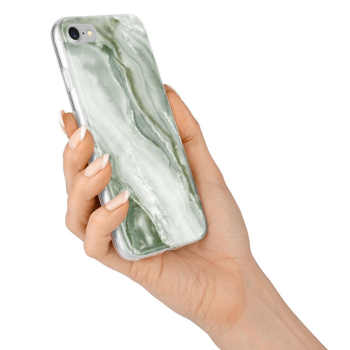 Pistachio Green Marble iPhone 7 Bumper Case on Silver iPhone Alternative Image