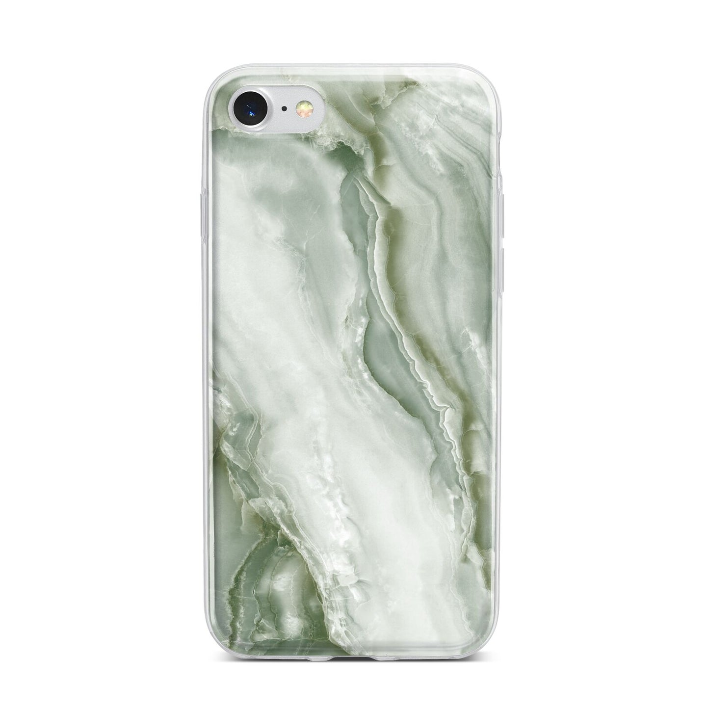 Pistachio Green Marble iPhone 7 Bumper Case on Silver iPhone