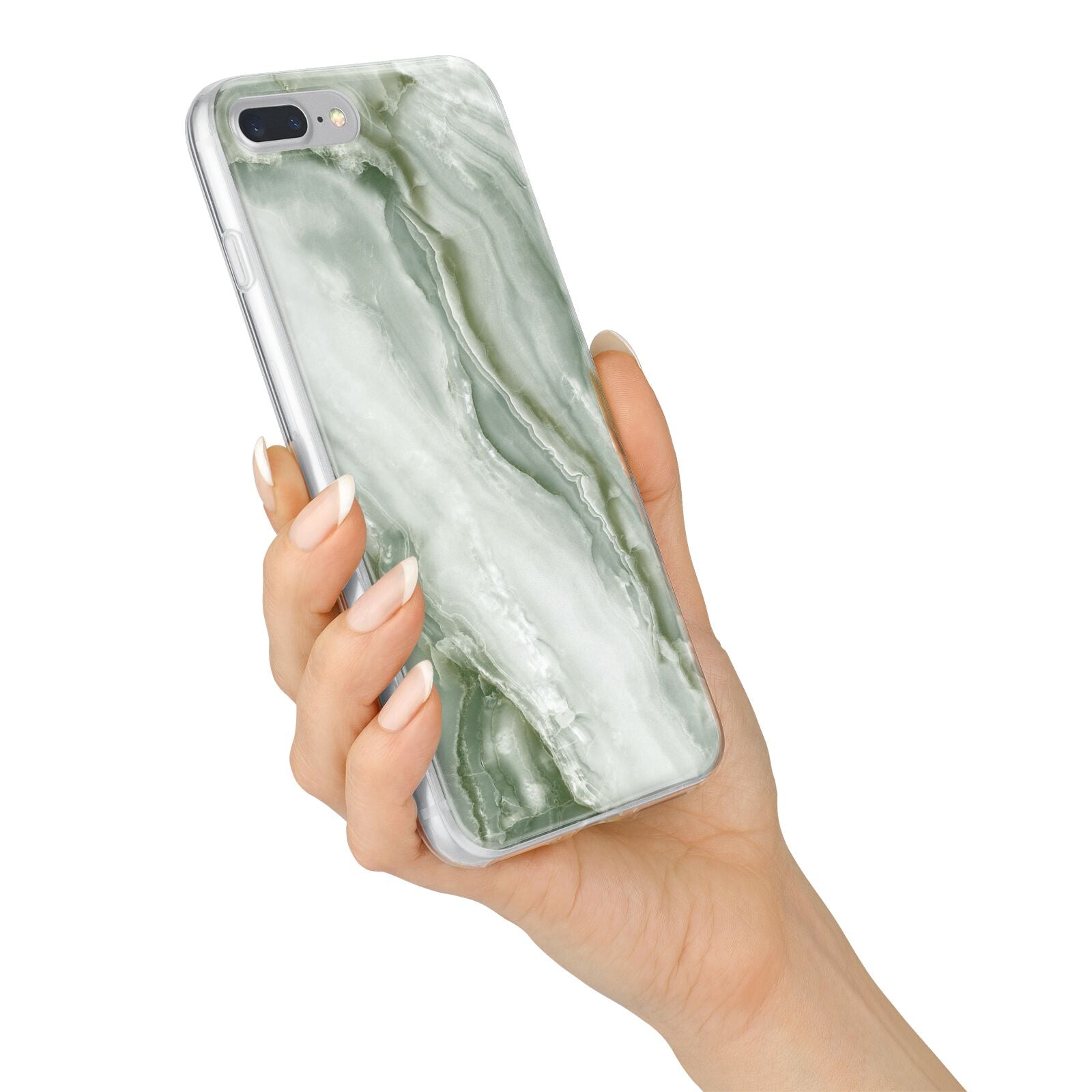 Pistachio Green Marble iPhone 7 Plus Bumper Case on Silver iPhone Alternative Image