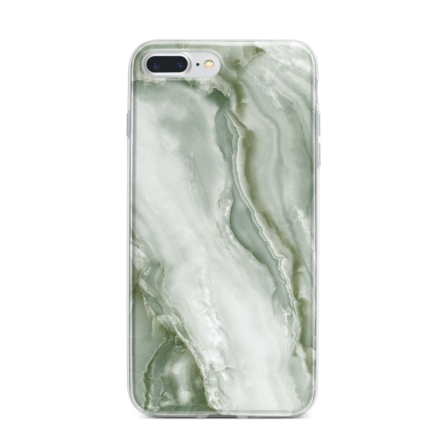 Pistachio Green Marble iPhone 7 Plus Bumper Case on Silver iPhone