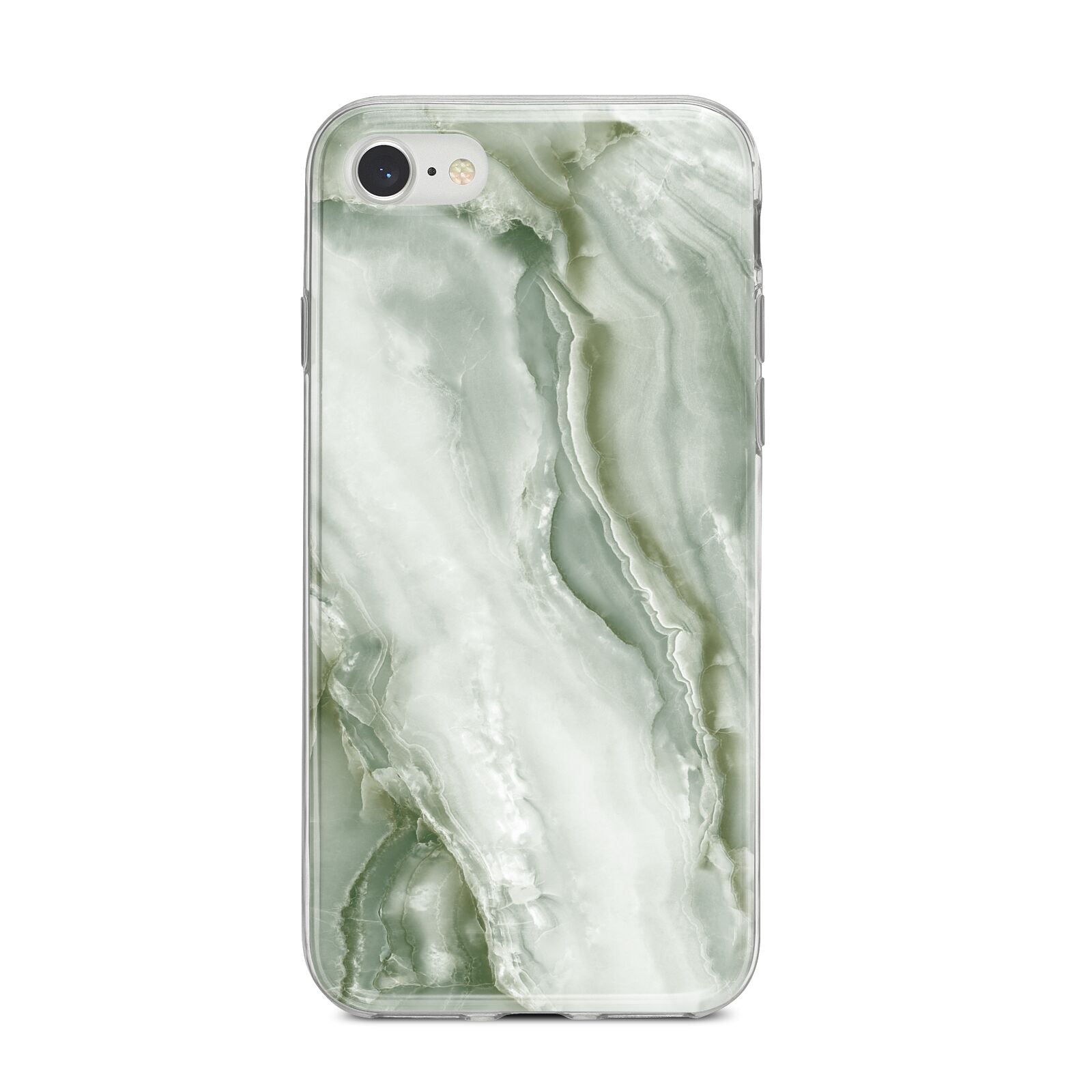 Pistachio Green Marble iPhone 8 Bumper Case on Silver iPhone