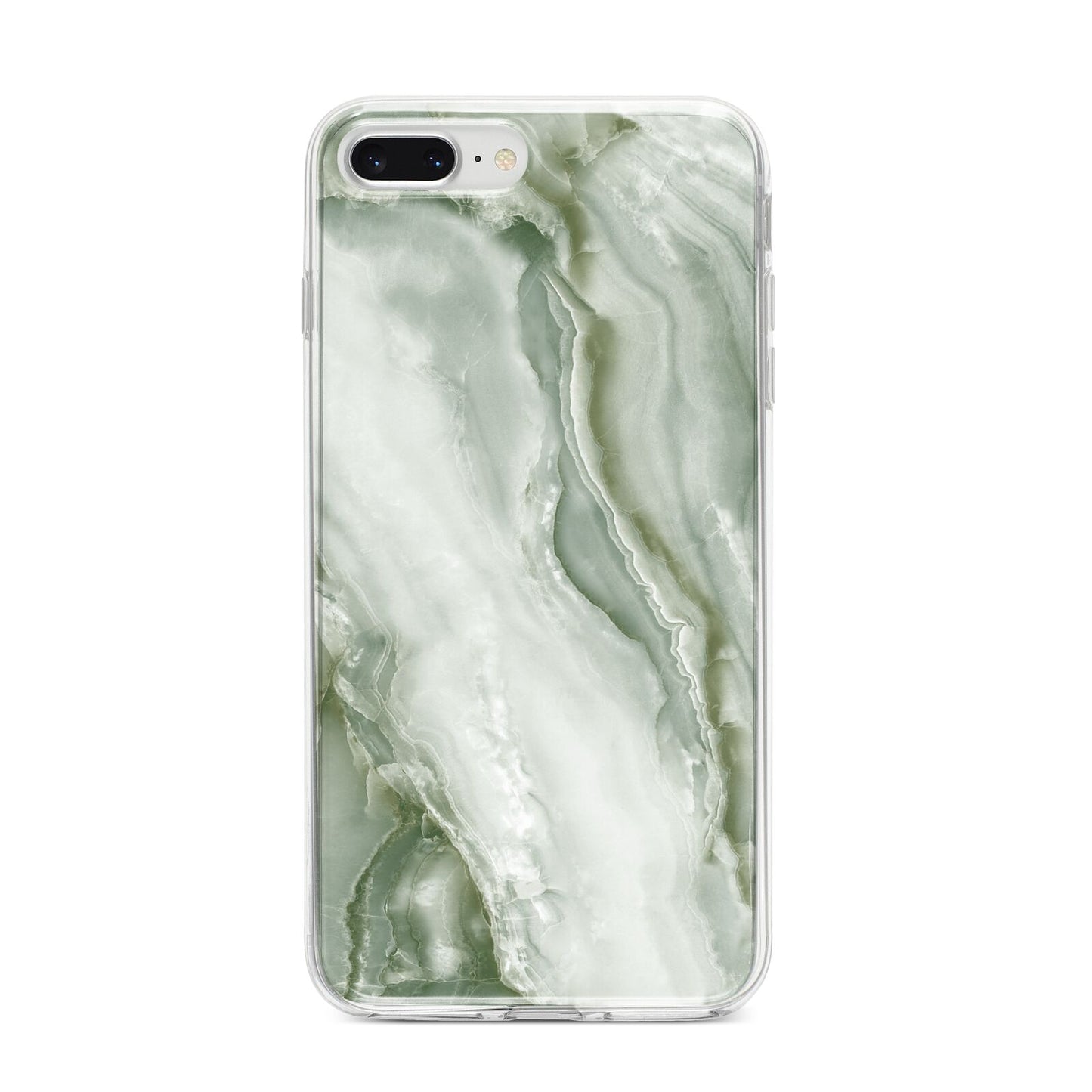 Pistachio Green Marble iPhone 8 Plus Bumper Case on Silver iPhone