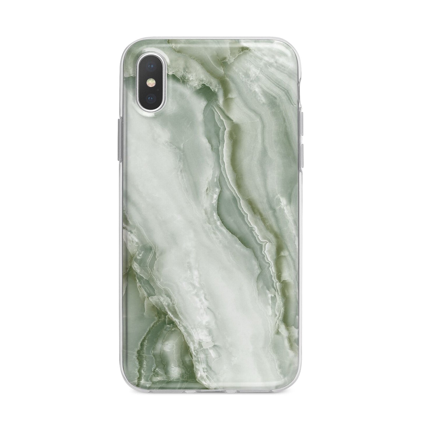 Pistachio Green Marble iPhone X Bumper Case on Silver iPhone Alternative Image 1