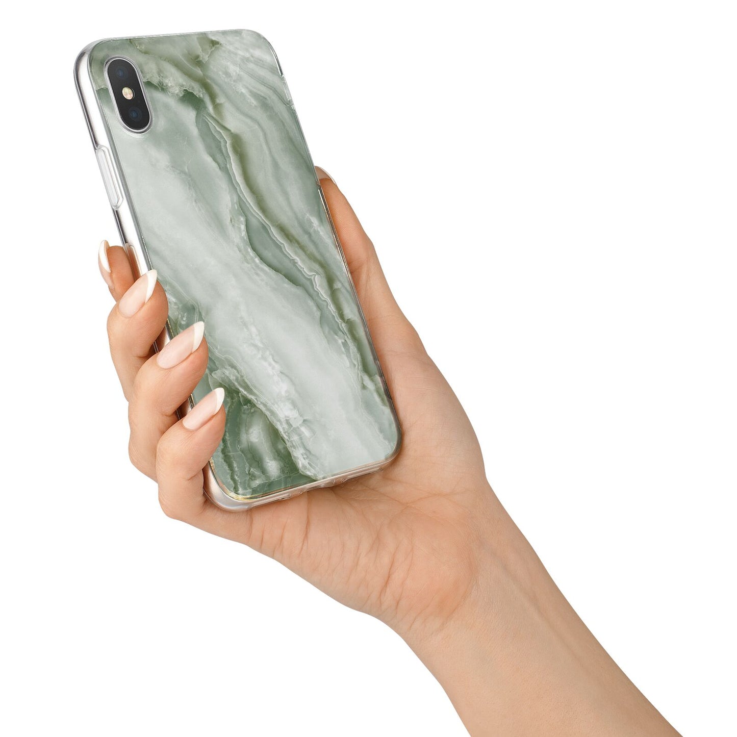 Pistachio Green Marble iPhone X Bumper Case on Silver iPhone Alternative Image 2
