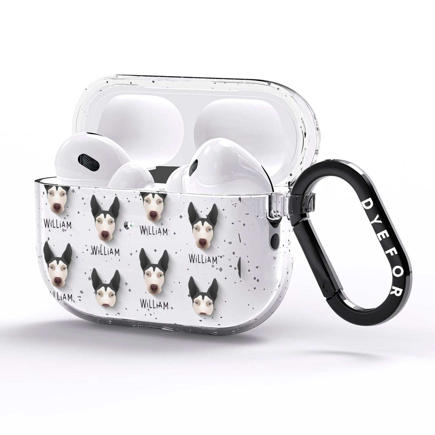 Pitsky Icon with Name AirPods Pro Glitter Case Side Image