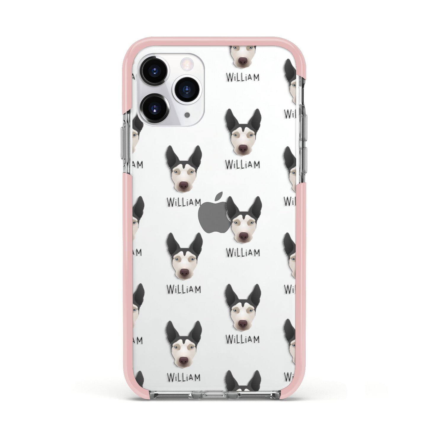 Pitsky Icon with Name Apple iPhone 11 Pro in Silver with Pink Impact Case