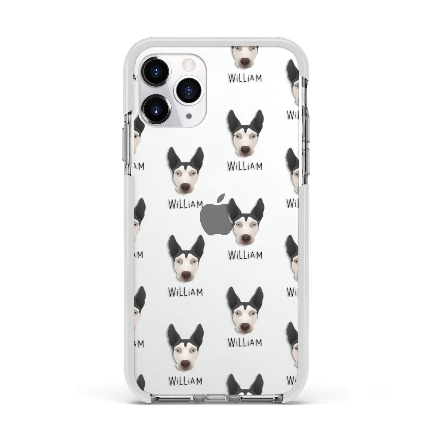 Pitsky Icon with Name Apple iPhone 11 Pro in Silver with White Impact Case