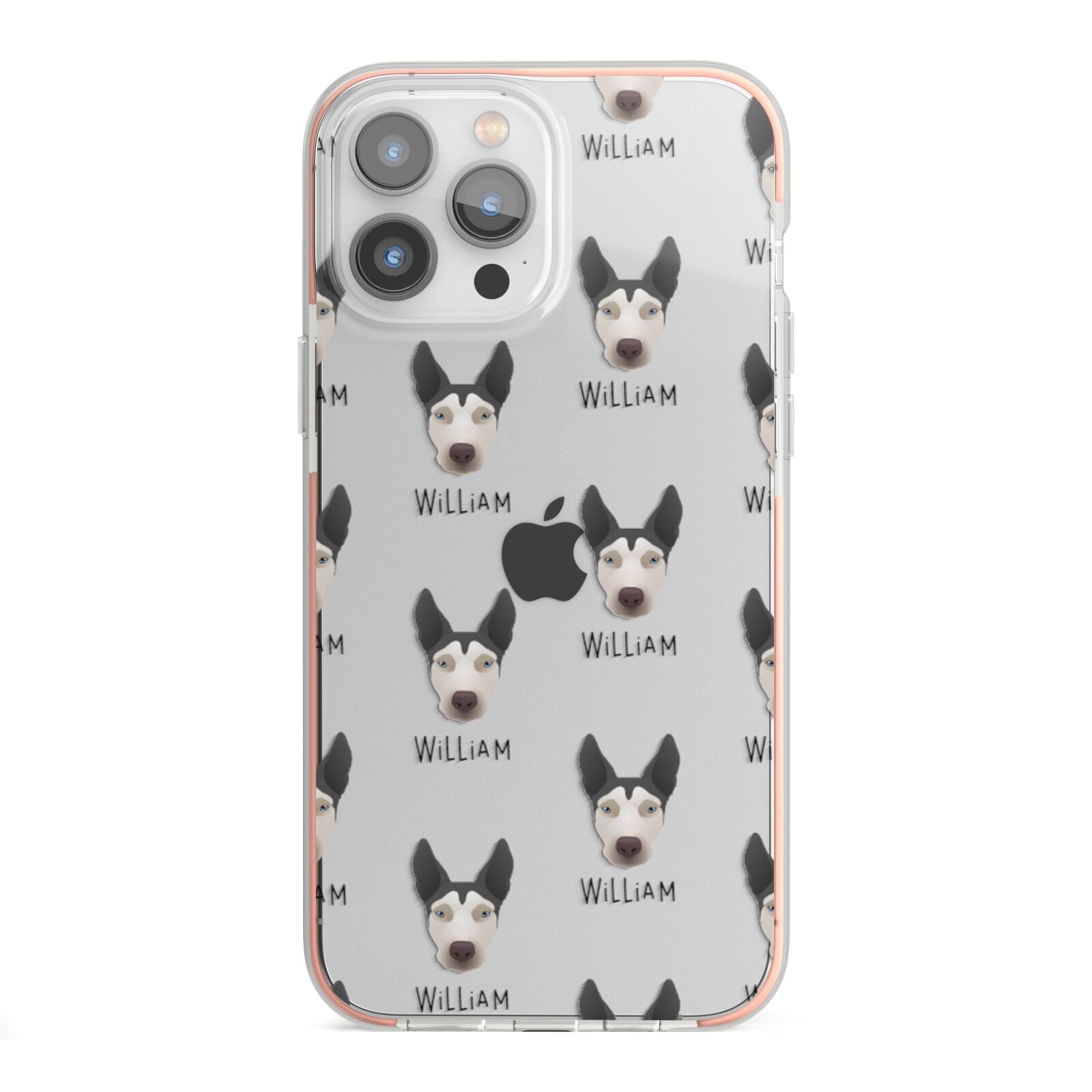 Pitsky Icon with Name iPhone 13 Pro Max TPU Impact Case with Pink Edges