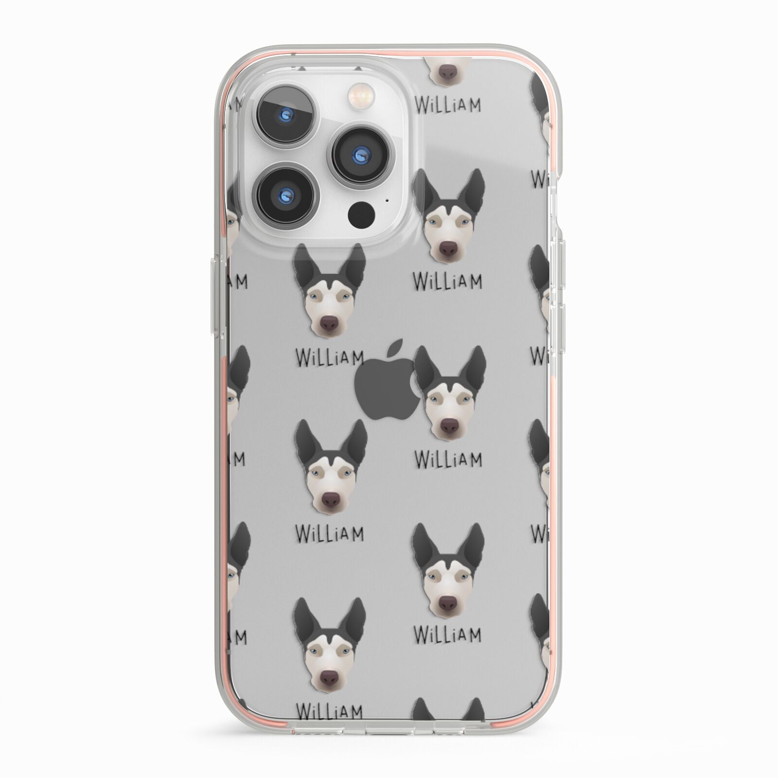 Pitsky Icon with Name iPhone 13 Pro TPU Impact Case with Pink Edges