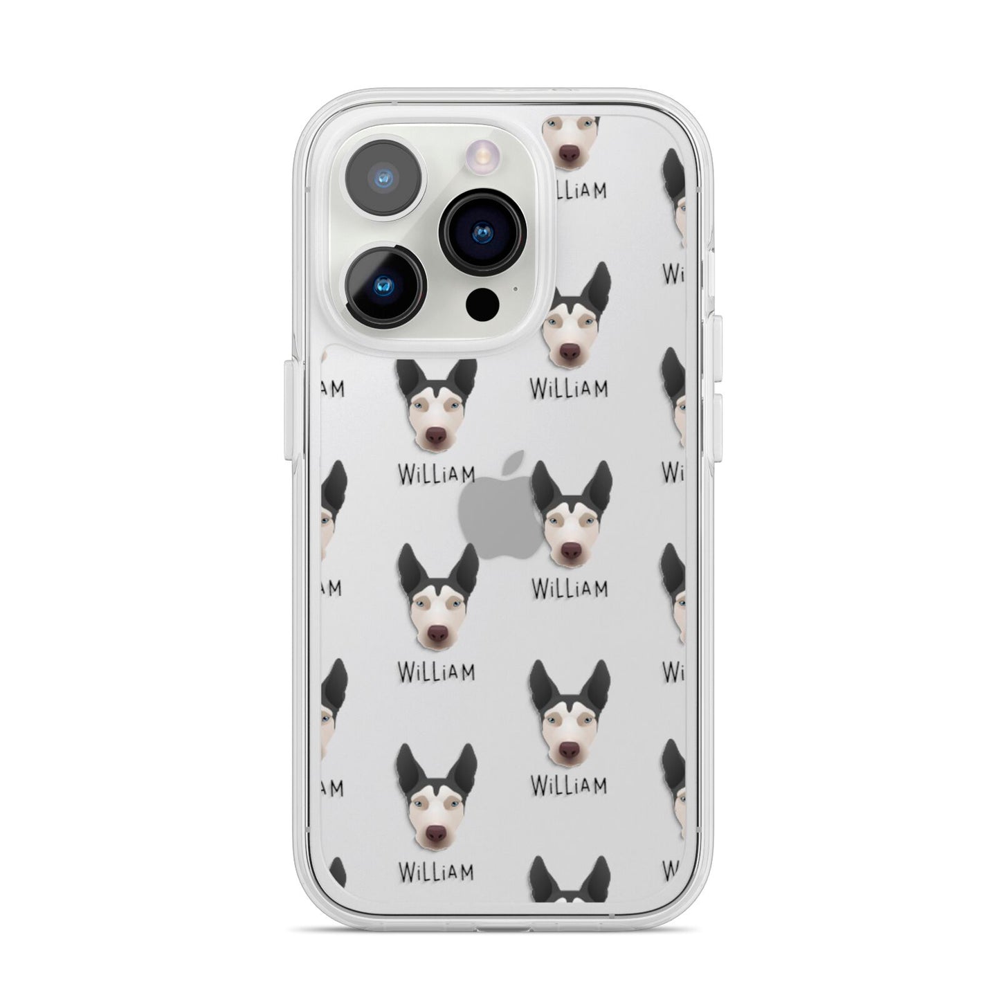 Pitsky Icon with Name iPhone 14 Pro Clear Tough Case Silver