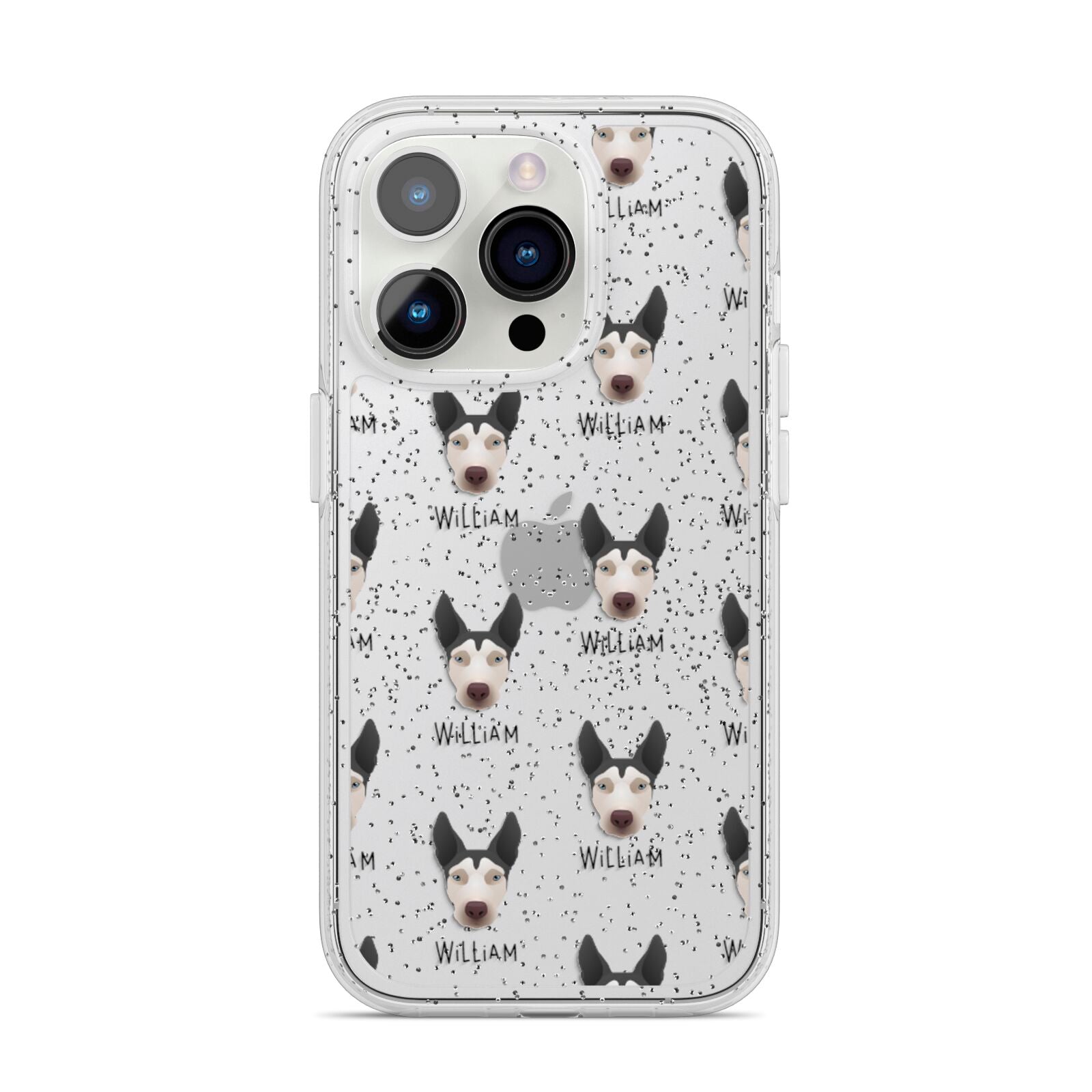 Pitsky Icon with Name iPhone 14 Pro Glitter Tough Case Silver