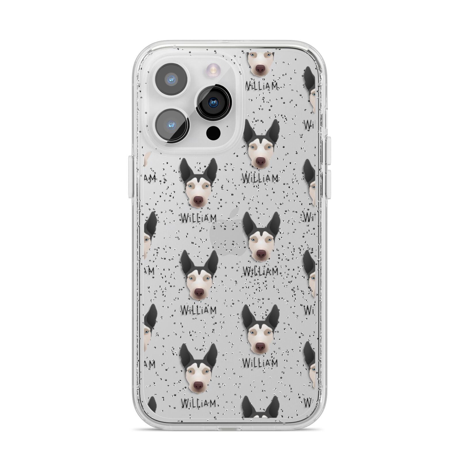 Pitsky Icon with Name iPhone 14 Pro Max Glitter Tough Case Silver