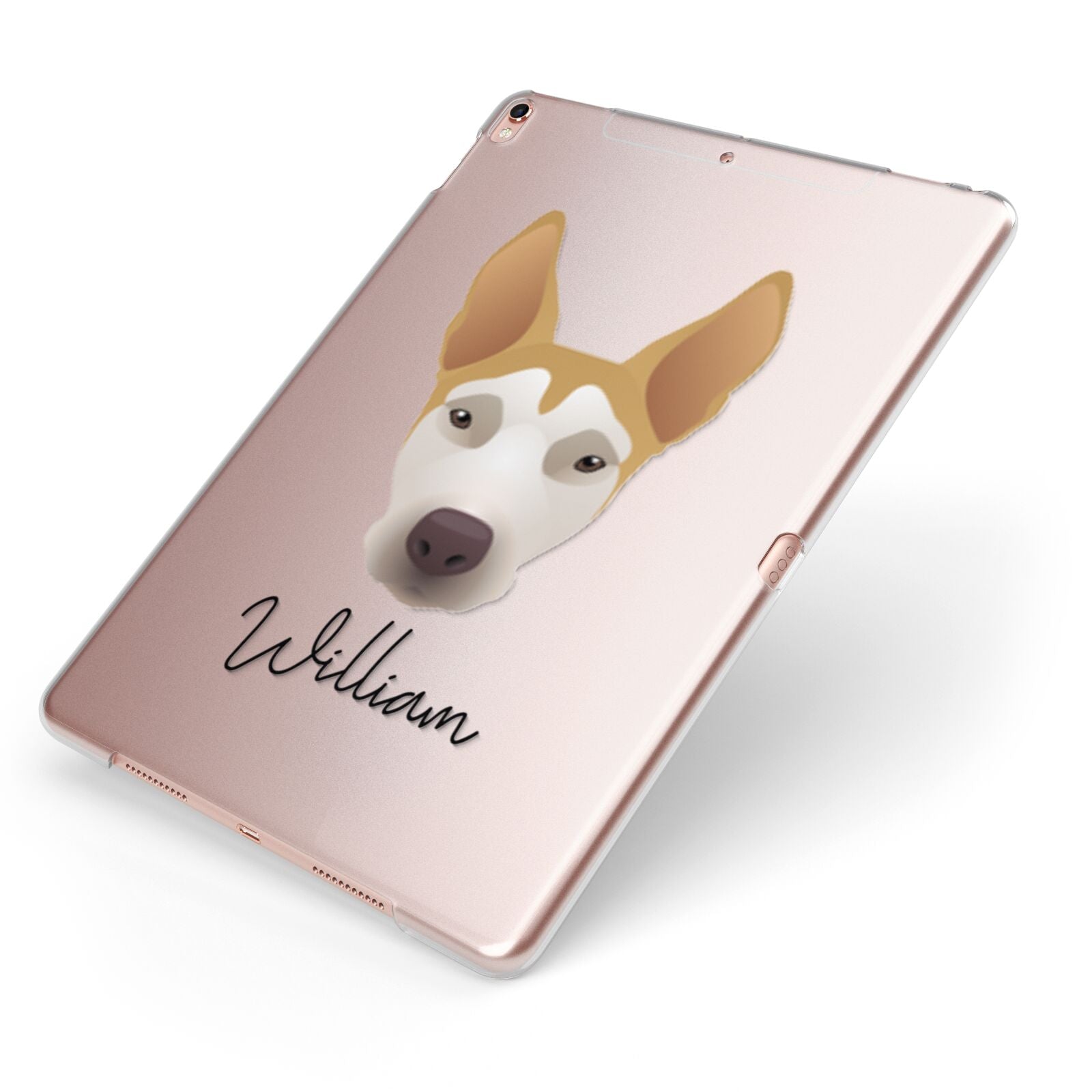 Pitsky Personalised Apple iPad Case on Rose Gold iPad Side View