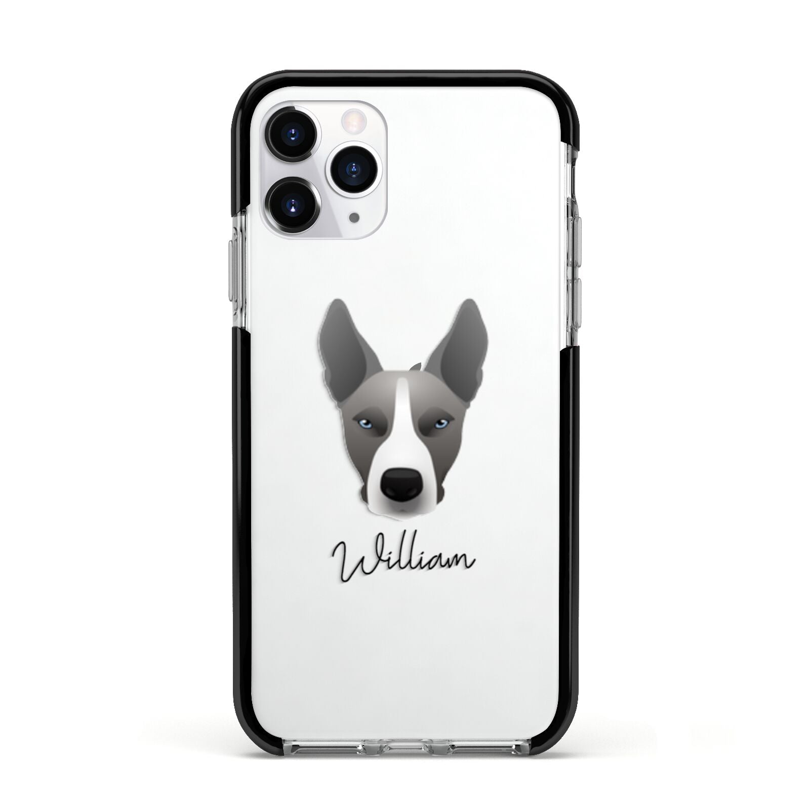 Pitsky Personalised Apple iPhone 11 Pro in Silver with Black Impact Case
