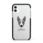 Pitsky Personalised Apple iPhone 11 in White with Black Impact Case