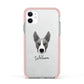 Pitsky Personalised Apple iPhone 11 in White with Pink Impact Case