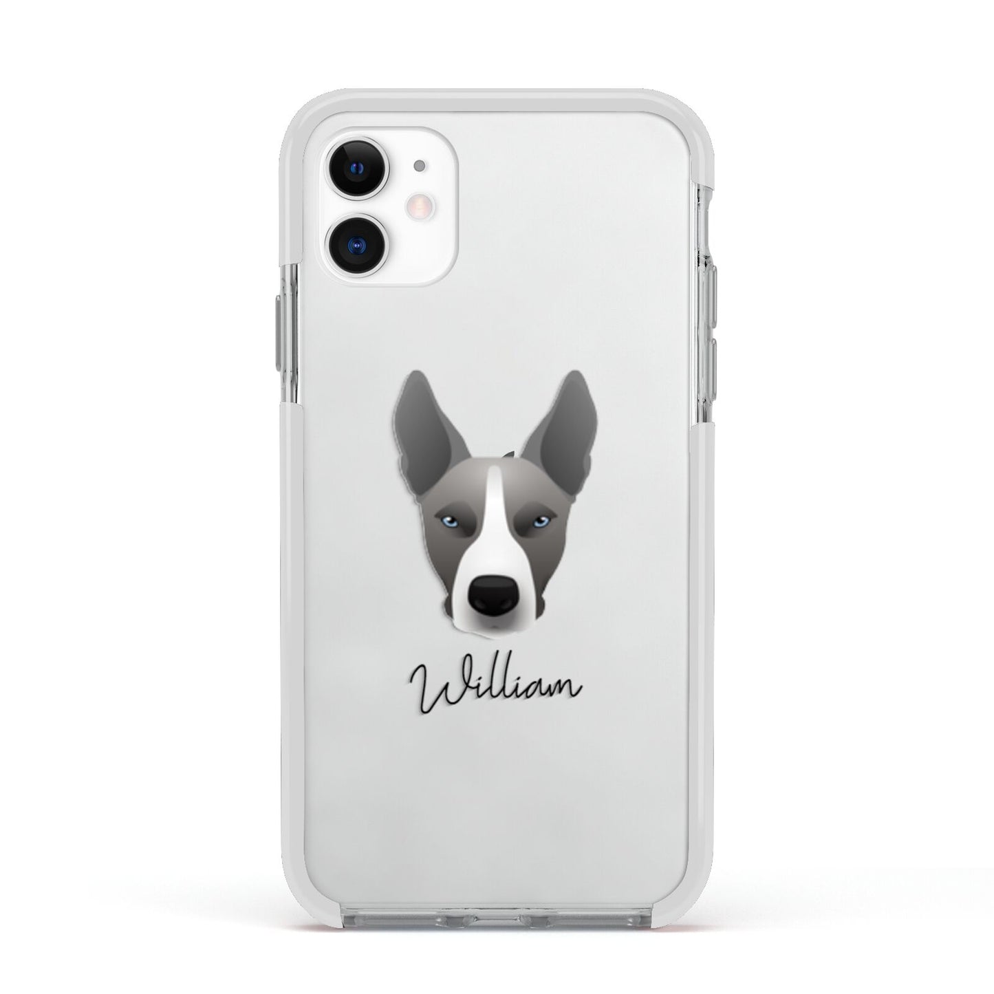 Pitsky Personalised Apple iPhone 11 in White with White Impact Case