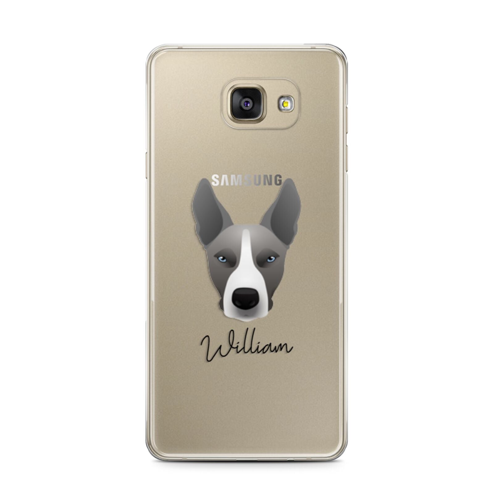 Pitsky Personalised Samsung Galaxy A7 2016 Case on gold phone