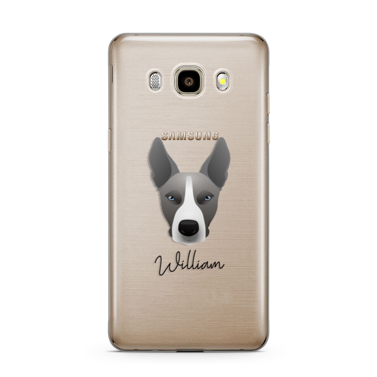 Pitsky Personalised Samsung Galaxy J7 2016 Case on gold phone