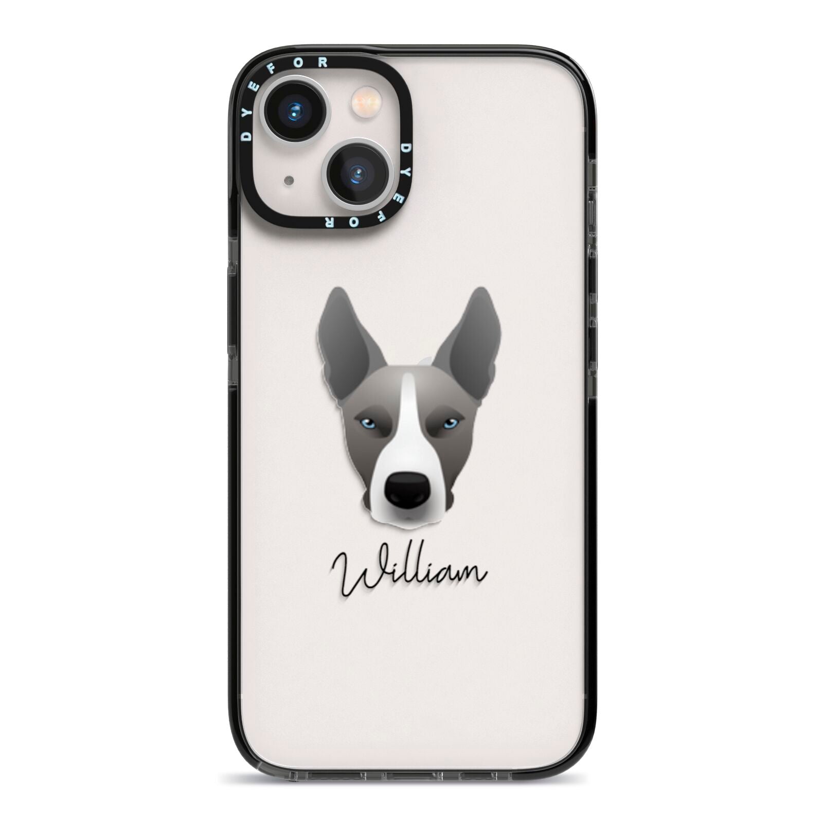 Pitsky Personalised iPhone 13 Black Impact Case on Silver phone