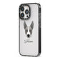 Pitsky Personalised iPhone 13 Pro Black Impact Case Side Angle on Silver phone
