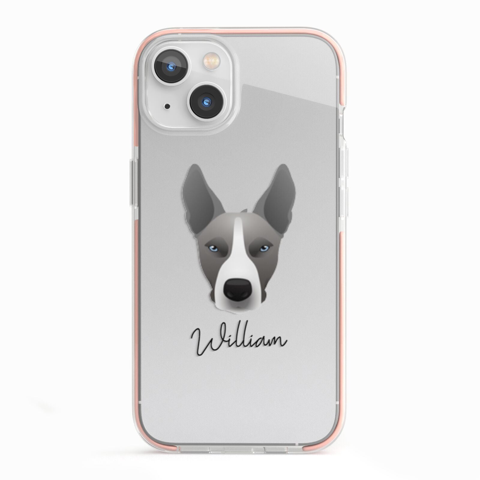 Pitsky Personalised iPhone 13 TPU Impact Case with Pink Edges