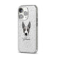 Pitsky Personalised iPhone 14 Pro Glitter Tough Case Silver Angled Image