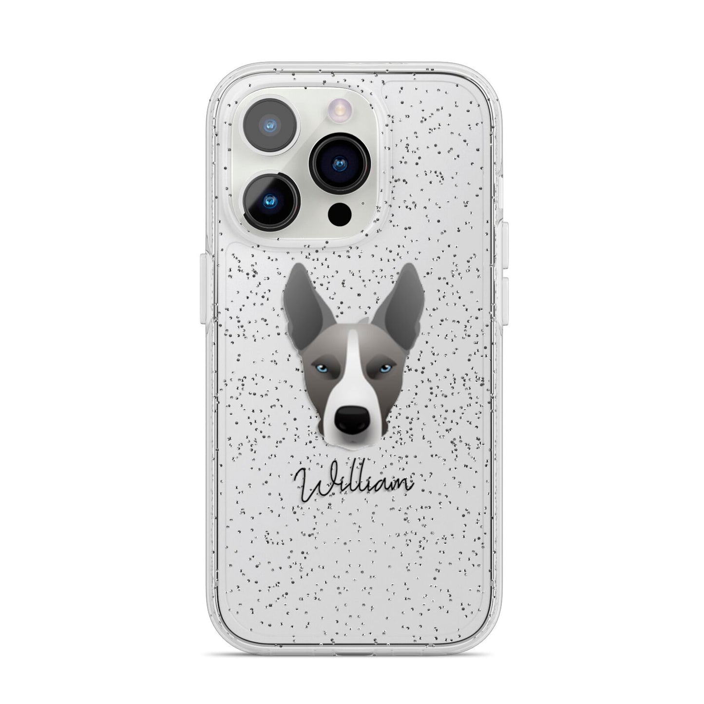 Pitsky Personalised iPhone 14 Pro Glitter Tough Case Silver