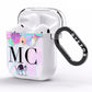 Planet Balloons with Initials AirPods Clear Case Side Image