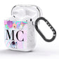 Planet Balloons with Initials AirPods Glitter Case Side Image