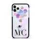 Planet Balloons with Initials Apple iPhone 11 Pro in Silver with Black Impact Case