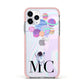 Planet Balloons with Initials Apple iPhone 11 Pro in Silver with Pink Impact Case