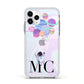 Planet Balloons with Initials Apple iPhone 11 Pro in Silver with White Impact Case