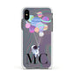Planet Balloons with Initials Apple iPhone Xs Impact Case White Edge on Black Phone