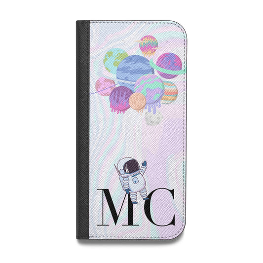 Planet Balloons with Initials Vegan Leather Flip Samsung Case