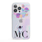 Planet Balloons with Initials iPhone 13 Pro Clear Bumper Case