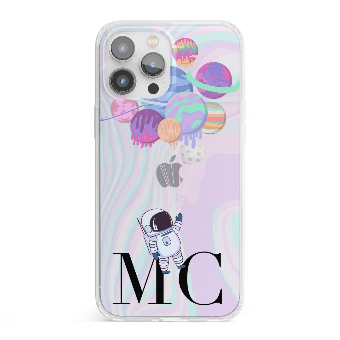 Planet Balloons with Initials iPhone 13 Pro Max Clear Bumper Case